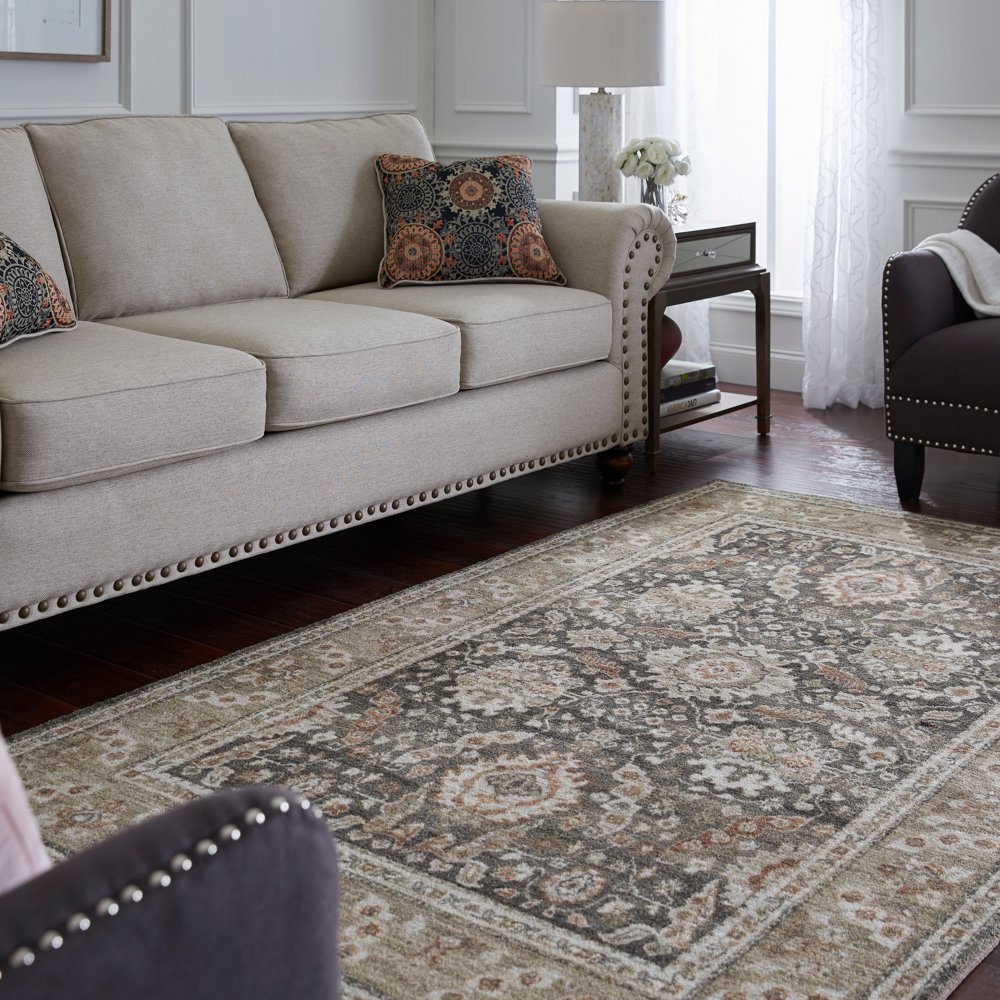 Mohawk Home Prismatic Marshall Grey Traditional Floral Precision