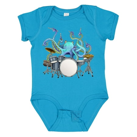 

Inktastic Cute Blue Octopus Drumming Gift Baby Boy or Baby Girl Bodysuit