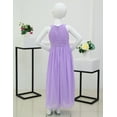 thumbnail image 5 of Haitryli Kids Haltered Neck Flower Girls Dress Rhinestone Chiffon Maxi Evening Gown for Pageant Lavender 14, 5 of 7