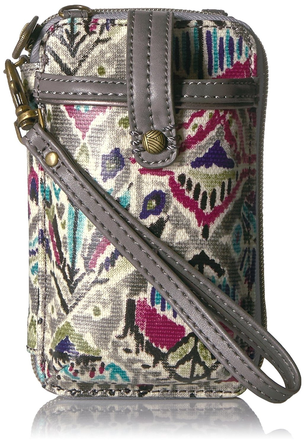 Sakroots Crossbody Phone Bag - Women's Convertible Wallet & Wristlet, Bubblegum Wildlife Print, Small Size