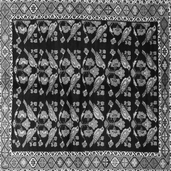 Ahgly Company Indoor Square Persian Gray Traditional Area Rugs, 8' Square