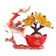 thumbnail image 1 of Árbol de la fortuna con piedras preciosas, adornos de ciervo for atraer la riqueza, decoración Feng Shui for el hogar, 1 of 3