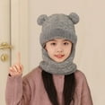 thumbnail image 5 of Auroural Mask Balaclava Winter Face Mask for Kids Warm Hood Cover Hat Cap Scarf 4-10 Years Old Boys And Girls Winter Plus Velvet Warm Ear Protection Wool Hat Cute Scarf Mask Integrated Knitted Hat, 5 of 6