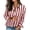 Red, variant on SBYOJLPB Women's Casual Striped Tops Long Sleeve Button-Up Turndown Collar Shirt Top