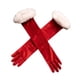 thumbnail image 4 of Guantes rojos navideños de invierno con dedos completos, guantes para disfraz de cosplay para escenario. 53cm de largo, 4 of 8