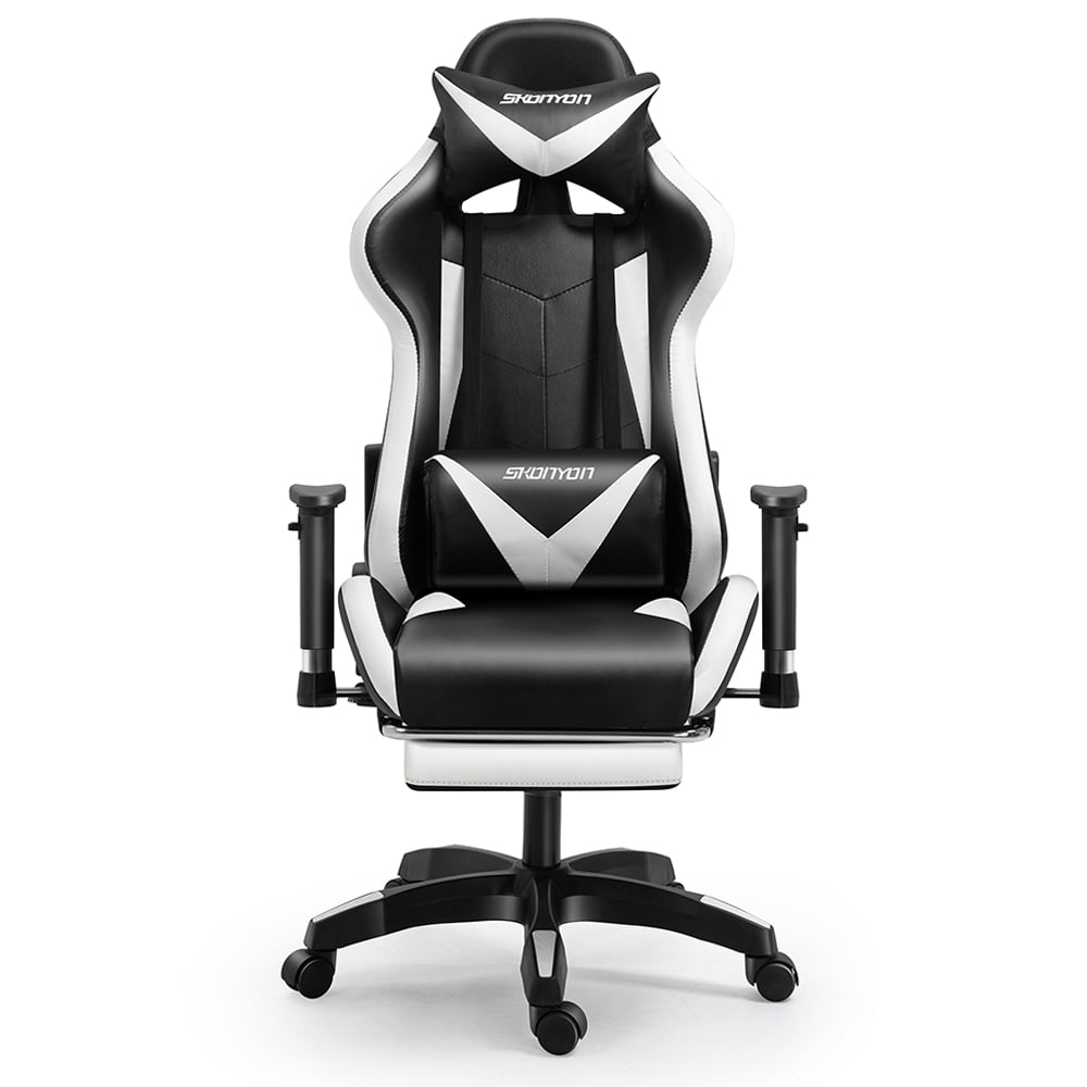 iHaushalt Gaming Chair Racing Style Ergonomic Office Chair Executive Swivel Computer Desk chair with Lumbar Support High Back PU Leather,Adjustable Height Task Armchair