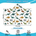 thumbnail image 2 of Dinosaur Pattern Hooded Bath Towel，50"x30" for Ages 3 To 12 Kids, Quick Dry Lightweight Soft Microfiber Hood Beach Towel Cover Up for Kids, 2 of 7