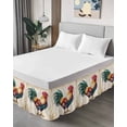 thumbnail image 4 of Rooster Bed Skirt Farm Chicken Rustic Animal Bed Skirts Queen Size 18 Inch Drop, Wrap Around Dust Ruffle&nbsp;Bedskirt with Adjustable Elastic Belt for Queen Size Beds, 4 of 7