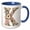 Blue/White, variant on 3drose, Pretty Watercolor Floral Monogram Letter K, 11oz Two-tone Blue Mug