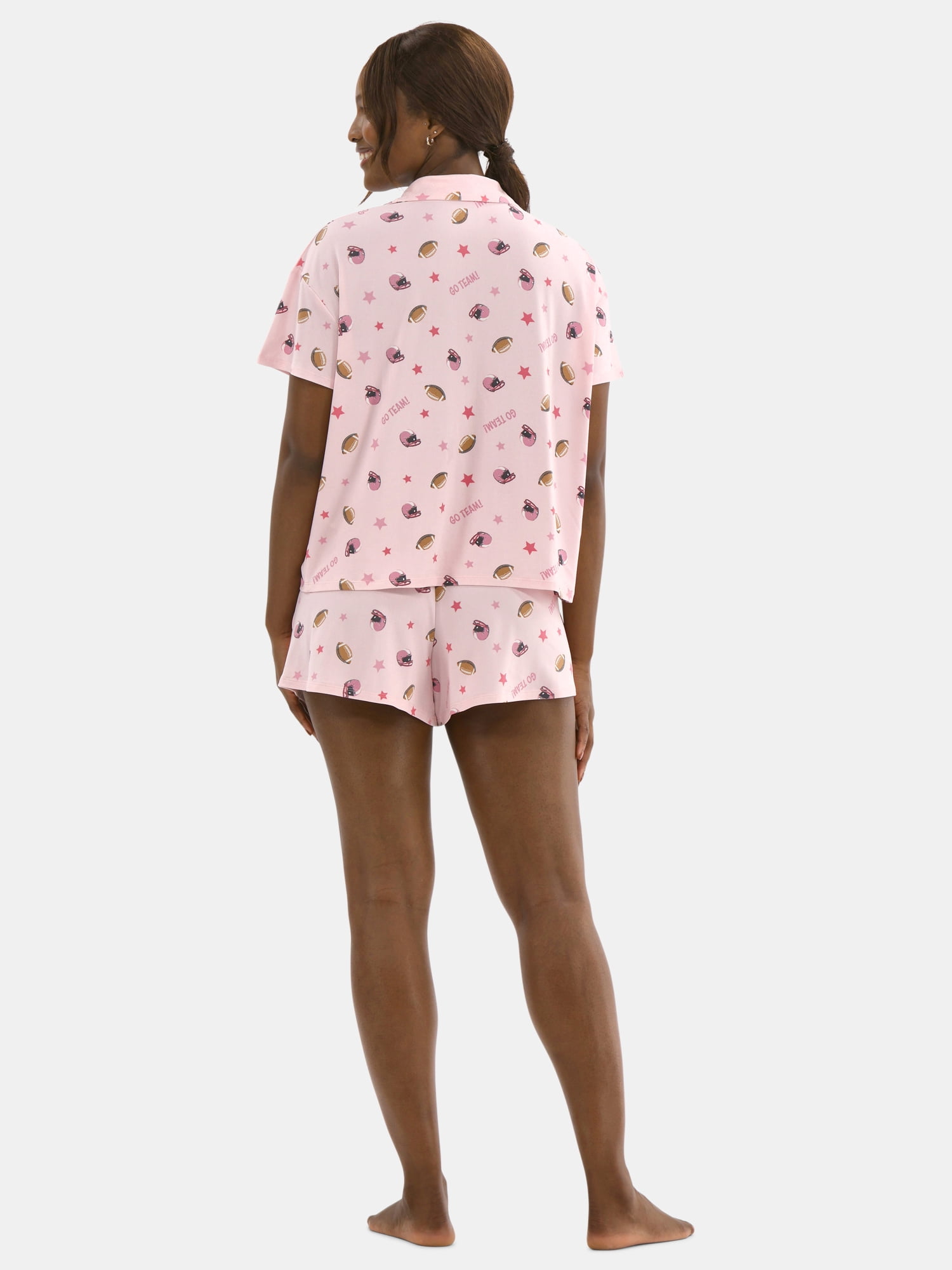 Halloween Women’s Printed Notched Top and Shorts Pajama Set from Way to Celebrate, 2-Piece, Sizes XS-3X