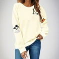thumbnail image 2 of yoeyez Halloween Sweatshirt Women Ghost Pumpkin Long Sleeve Shirt Crewneck Casual Fall Spooky Pullover Tops Beige,S, 2 of 5