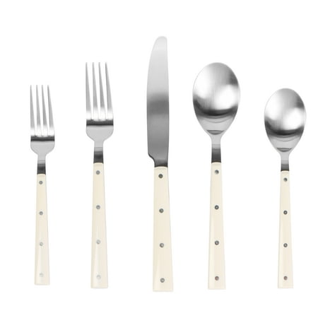 

Soline Cream and Stainless Steel Flatware - Set of 20 Pieces