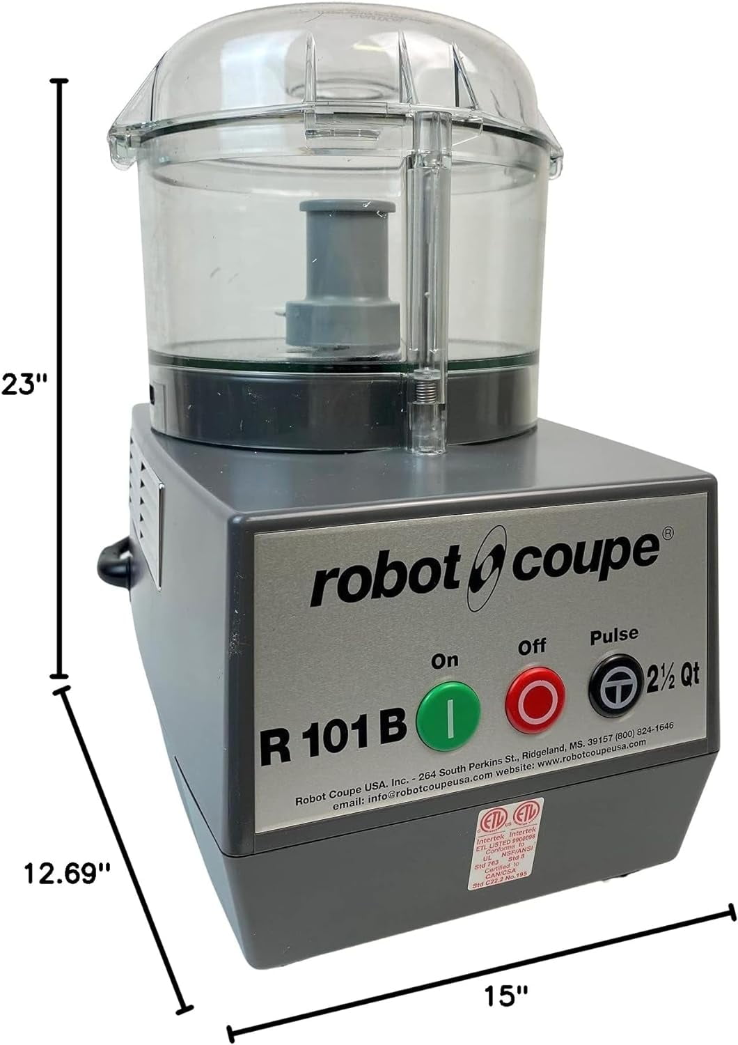 Robot Coupe R2UB 3 Qt. / 3 Liter Stainless Steel Batch Bowl Food Processor  - 1 hp