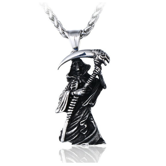 ZMY Home Skull Necklace Stainless Steel Gothic Horror Charm Pendant Jewelry Accessories