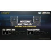 Nitecore T4K CREE XP-L2 V6 LEDs Ultra Bright EDC Flashlight, White, 4000 Lumens, Black, 6952506406524