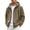 Brown, variant on Men's Lightweight Hooded Jacket Full Zip Outdoor Work Coat With Reflective Trim Vertical Zipper Pockets Light Gray XL