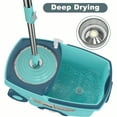 thumbnail image 3 of Spin Mop and Bucket System Mop and Bucket with Wringer Set Mops for Floor Cleaning Household plies Tools with 6 Replacement Refills 61 Extended Handle for Household Hardwood Floor Green, 3 of 8