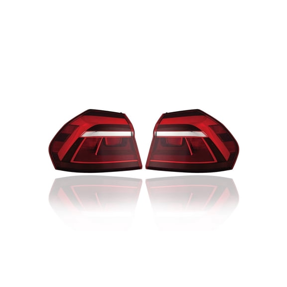 Tail Light Assembly - Compatible/Replacement for '17-19 Volkswagen VW Passat Sedan - Outer Body, LED - Pair, Left Driver   Right Passenger Set - 561945208C, 561945207C