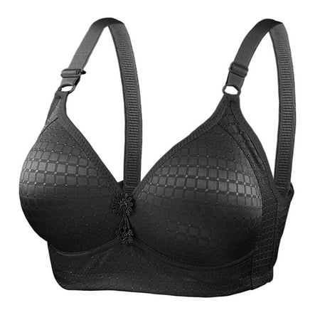 

CLZOUD Plus Size Comfort Bra Women s Comfortable and Large Thin Non Steel Rim Bra Converged and Adjustable for Middle Aged and Elderly Bra Black 44
