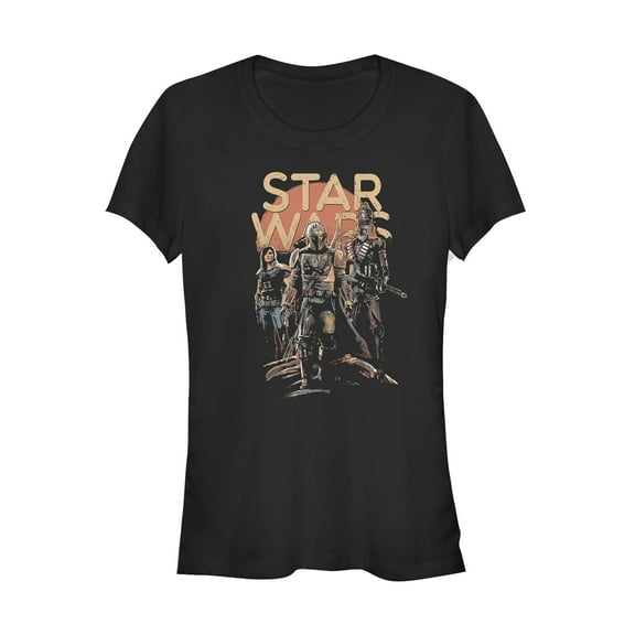 Junior's Star Wars: The Mandalorian Character Entourage Graphic Tee Black Large