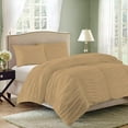 thumbnail image 2 of DNG Creations 1 Piece Ruched Pattern Duvet Cover 100% Egyptian Cotton, 800 TC- With Zipper Closure & Corner Ties ( Solid Taupe - California King ), 2 of 3