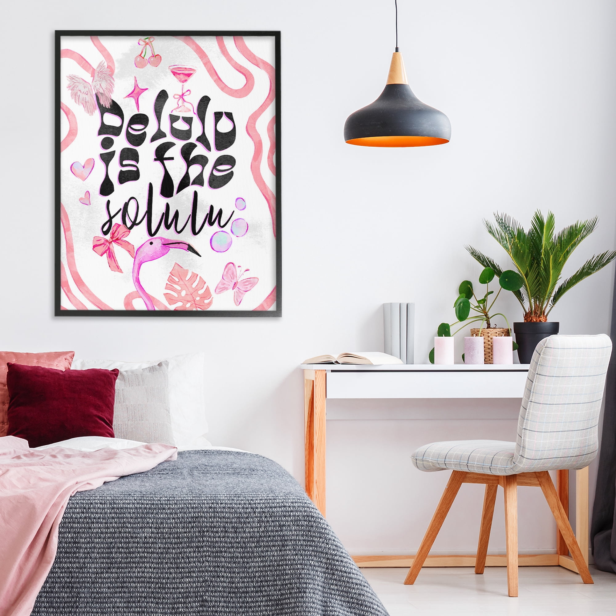 Stupell Industries Delulu Is The Solulu Black Framed Giclee Art, design by Ziwei Li