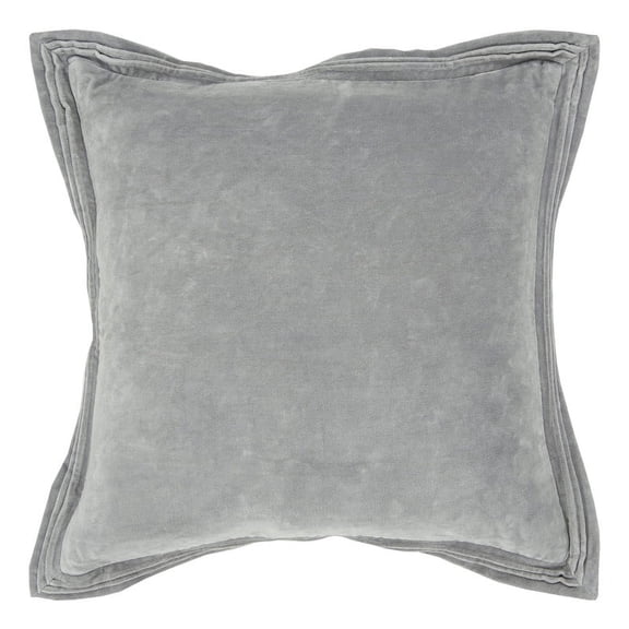 Connie Post 20" x 20" Cotton Velvet Pillow Cover in Gray