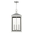 thumbnail image 6 of Livex Lighting Nyack 3 Light Outdoor Hanging Lantern in Nickel, 6 of 9