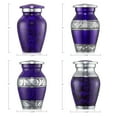 thumbnail image 3 of Reminded  Small Cremation Keepsake Urns for Human Ashes, Set of 4 Purple and Silver Miniature Urns with Velvet Case and Bags, 3 of 5