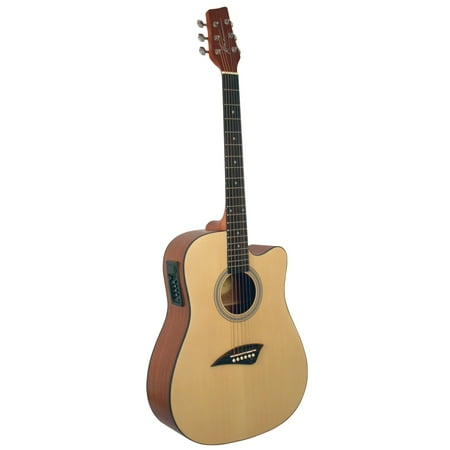 Kona K1E Acoustic-Electric Dreadnought Cutaway Spruce Top Guitar With Natural-Gloss