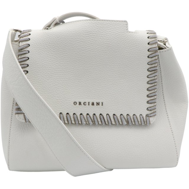 Orciani Leather Handbag Top-Handle Bag Tote - White