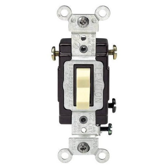 Leviton 836-05503-LHI 3-Way Lighted Switch, 15 Amp, Ivory