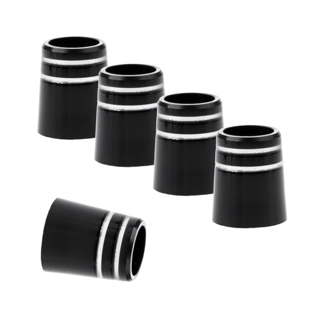5 casquillos negros de 0,335, 0,350 y 0,370 pulgadas y 2 anillos plateados para varillas de cuña de hierro de golf. 89 x 16 x 134 mm