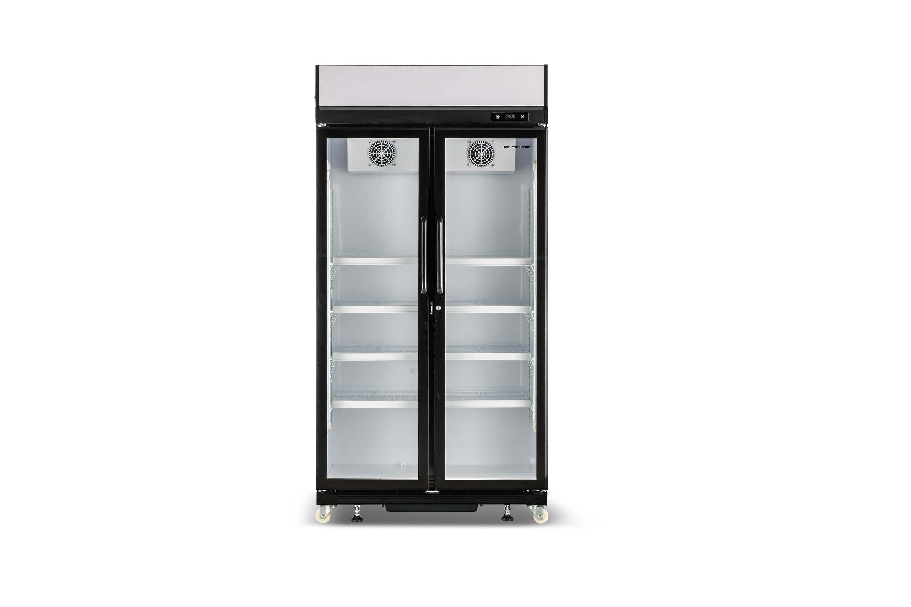 Hamilton Beach 20.5 Cu Ft Commercial Glass Door Refrigerator -W:39.4" x L:23.2" X H: 79.3" (Black)