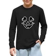 thumbnail image 4 of Glow in the Dark Pumpkin Face Sweatshirt for Girls Halloween Graphic Crewneck Long Sleeve Pullover Shirt for Kids Trick or Treat Party School and Casual Fall Wear, 4 of 10
