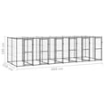 thumbnail image 4 of vidaXL Chenil Extérieur pour Chien en Acier avec Toit 14,52 M2, 4 of 4