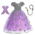 thumbnail image 1 of brillar Vestido de princesa Rapunzel para niñas, vestidos morados elegantes, disfraz de carnaval elegante, vestidos de noche para graduación, vestidos de juego de rol de Halloween, 1 of 3