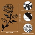 thumbnail image 2 of ESTART 2 PCS Large Black Metal Rose Wall Art, Romantic Wall Decor for  Bathroom Flower Sculpture, 2 of 9