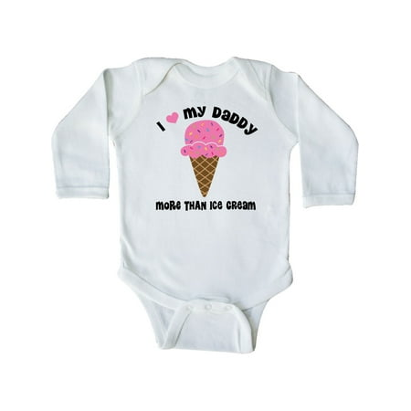 

Inktastic I Love Daddy More Than Ice Cream Gift Baby Girl Long Sleeve Bodysuit