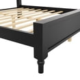 thumbnail image 5 of Noble House Caldon Queen Size Platform Bed, Pine Wood Frame with Curved Upholstered Headboard, Beige and Black, 5 of 11