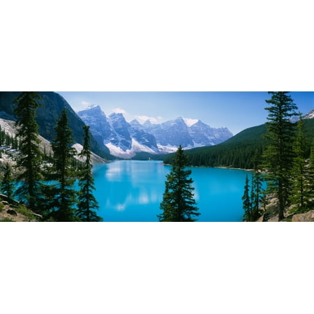 Moraine Lake Banff National Park High angle view of a lake Moraine Lake Valley of ten peaks Banff National Park Alberta Canada Poster Print (8 x 10) ()