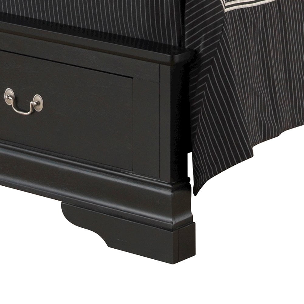 Glory Furniture Louis Phillipe Full Storage Bed in Black Color