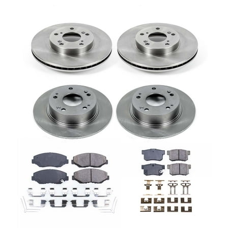 Ultimate Brakes Front and Rear Ceramic Brake Pad and Rotor Kit with Hardware WM81163