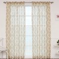 thumbnail image 5 of Best Home Fashion, Inc. Geometric Sheer Rod Pocket Curtain Panels (Set of 2), 5 of 7