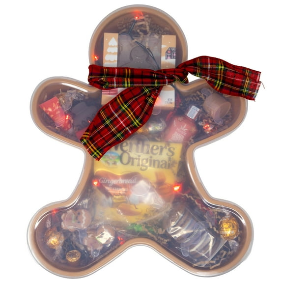 Gingerbread Man Snacks and Spa Gift Box for Women