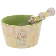 Boston International - 5" Party Bowl & Spreader - Bunny Flower Crown