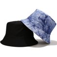 thumbnail image 2 of CoCopeaunts Reversible Buckets Hat Women Autumn Winter Multicolor MenTie Dye Bucket Caps Double-Faced Wear Cotton Fisherman Caps, 2 of 8
