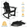 thumbnail image 5 of FOOWIN Folding Rocking Adirondack Chair, HDPE Plastic Rocking Chairs for Patio Porch Rocker Chair, Black, 5 of 8