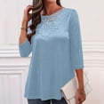 thumbnail image 4 of BangWanChi Long Sleeve Shirts for Women Fashion Women Long Sleeve Comfortable Breathable Round--Neck Shirt Tops, 4 of 5