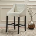 thumbnail image 4 of Counter Stools, White Counter Height Bar Stools With Backs For Kitchen Island, Upholstered Faux Leather Barstools, 27" H Seat Height, 4 of 7
